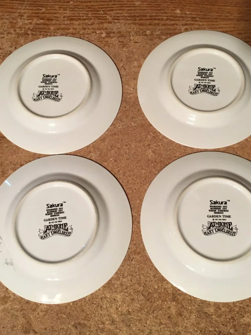 SET OF 8 1994 GARDEN TIME AT HOME WITH MARY ENGELBREIT SAKURA STONEWARE 8